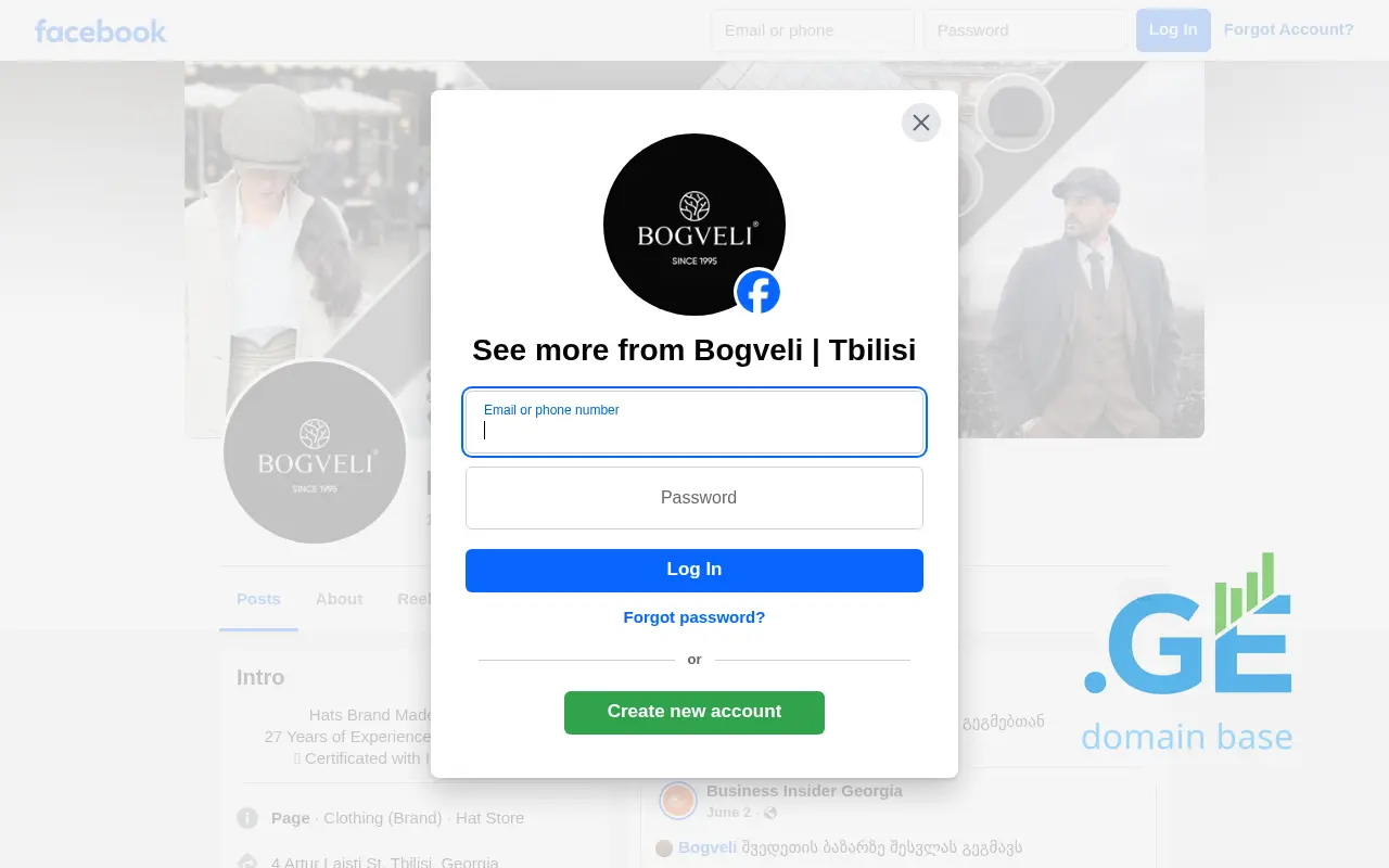 Screenshot of the site bogveli.ge