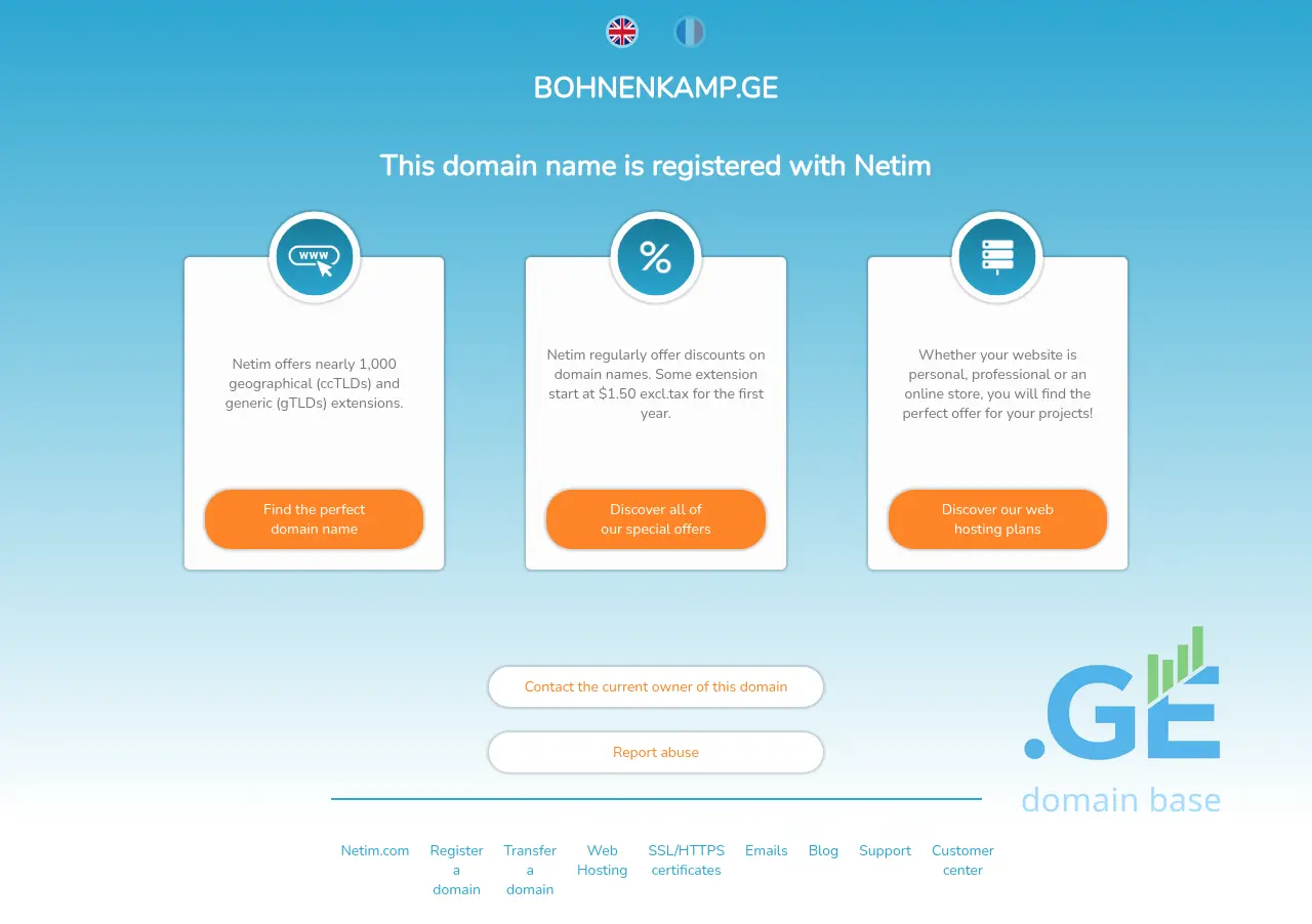 Screenshot of the site bohnenkamp.ge
