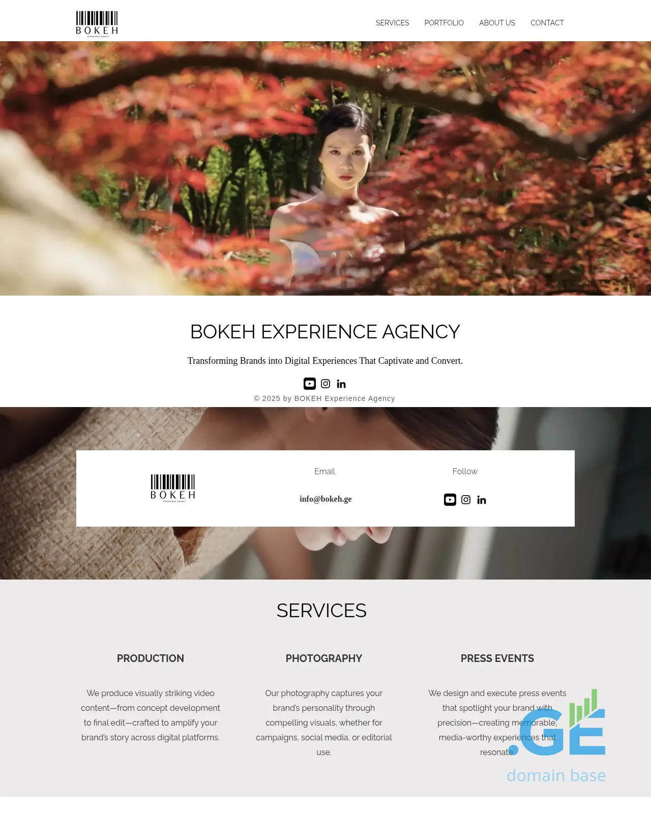 Screenshot of the site bokeh.ge