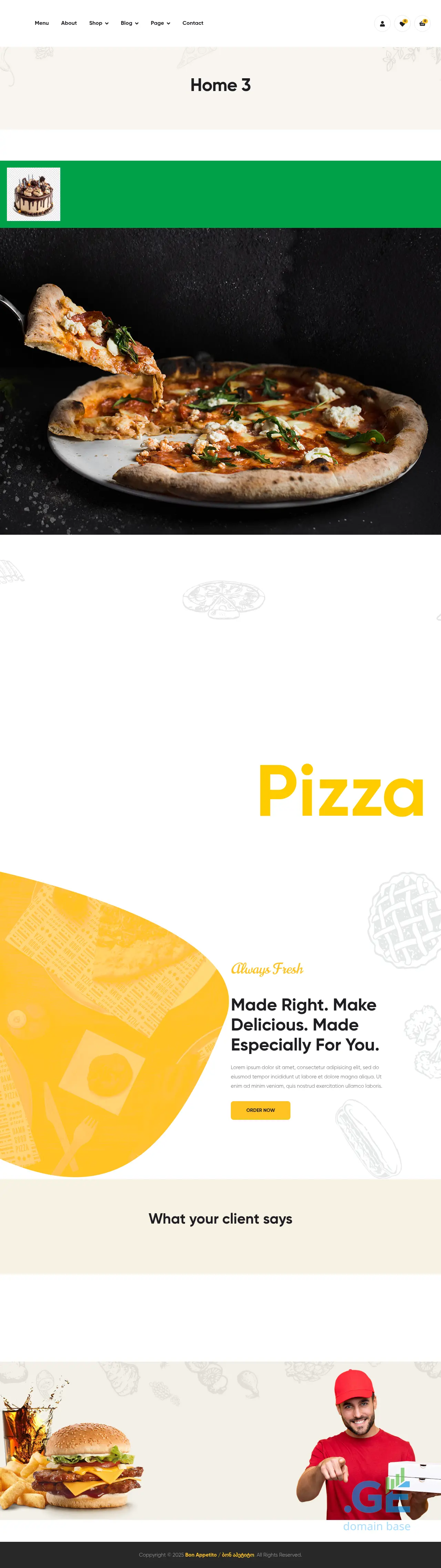 Screenshot of the site bonappetito.ge