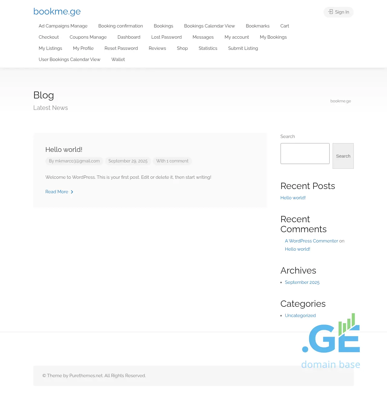 Screenshot of the site bookme.ge