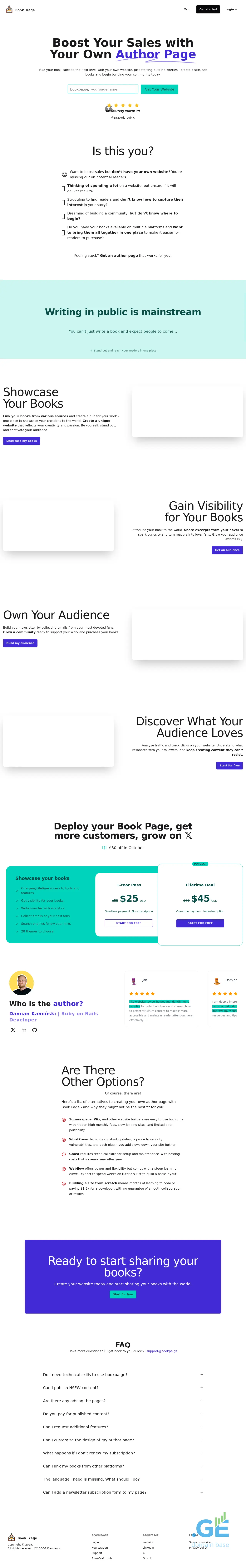 Screenshot of the site bookpa.ge