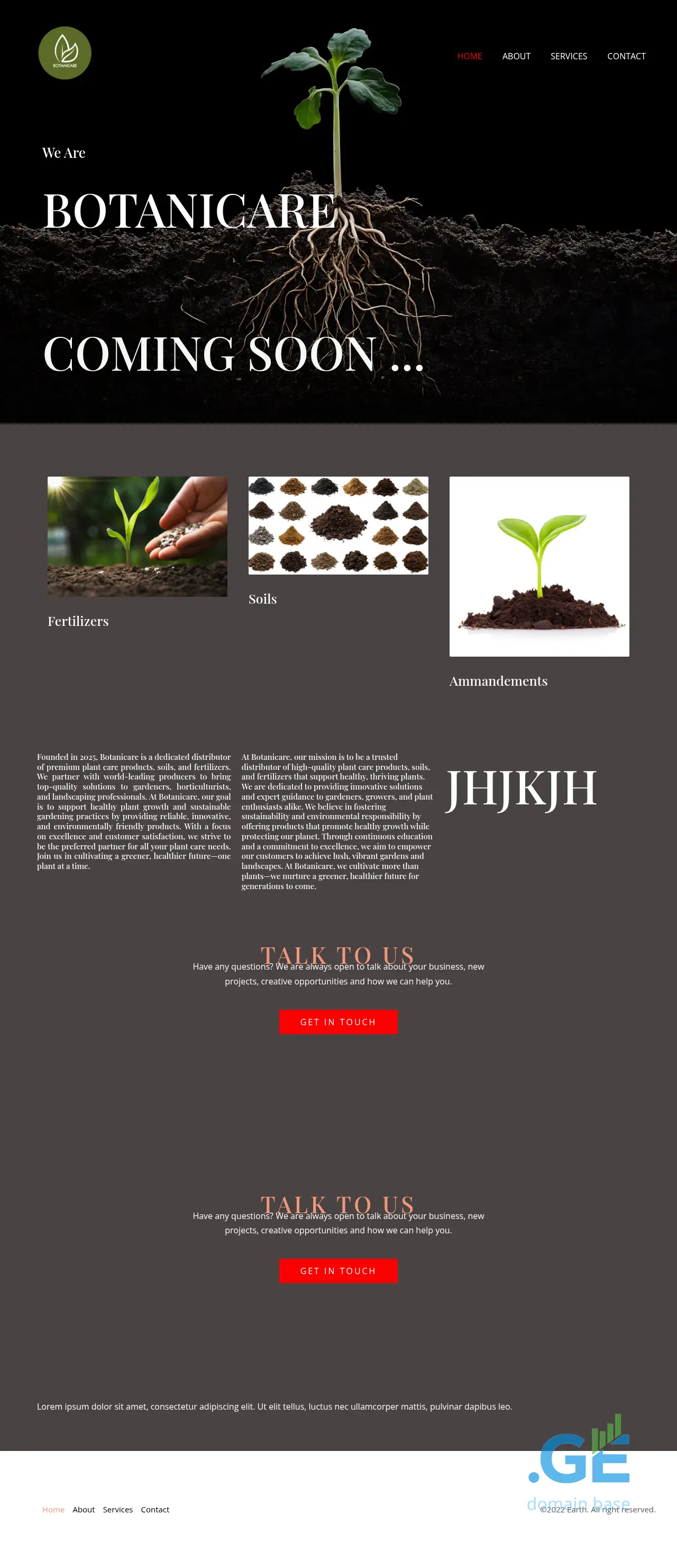Screenshot of the site botanicare.ge