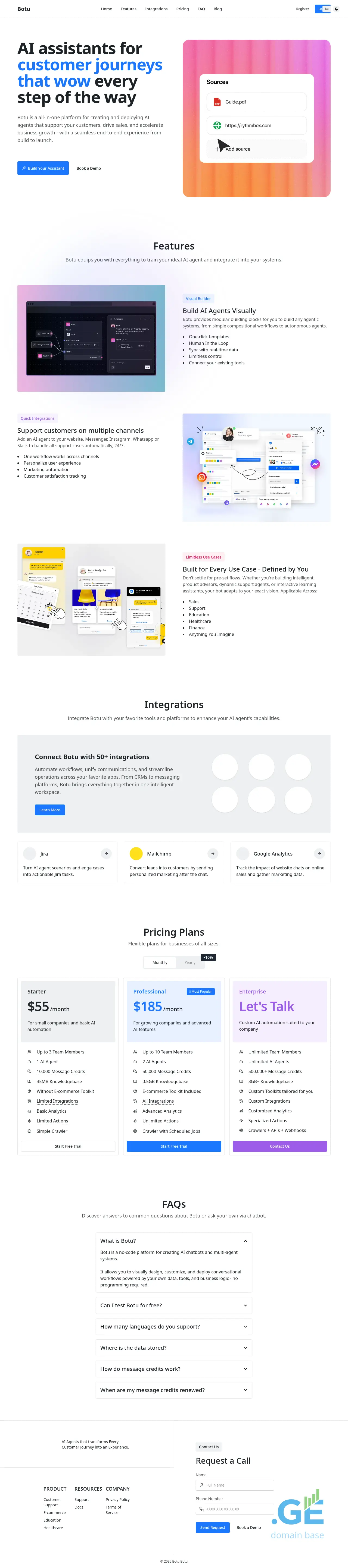 Screenshot of the site botu.ge