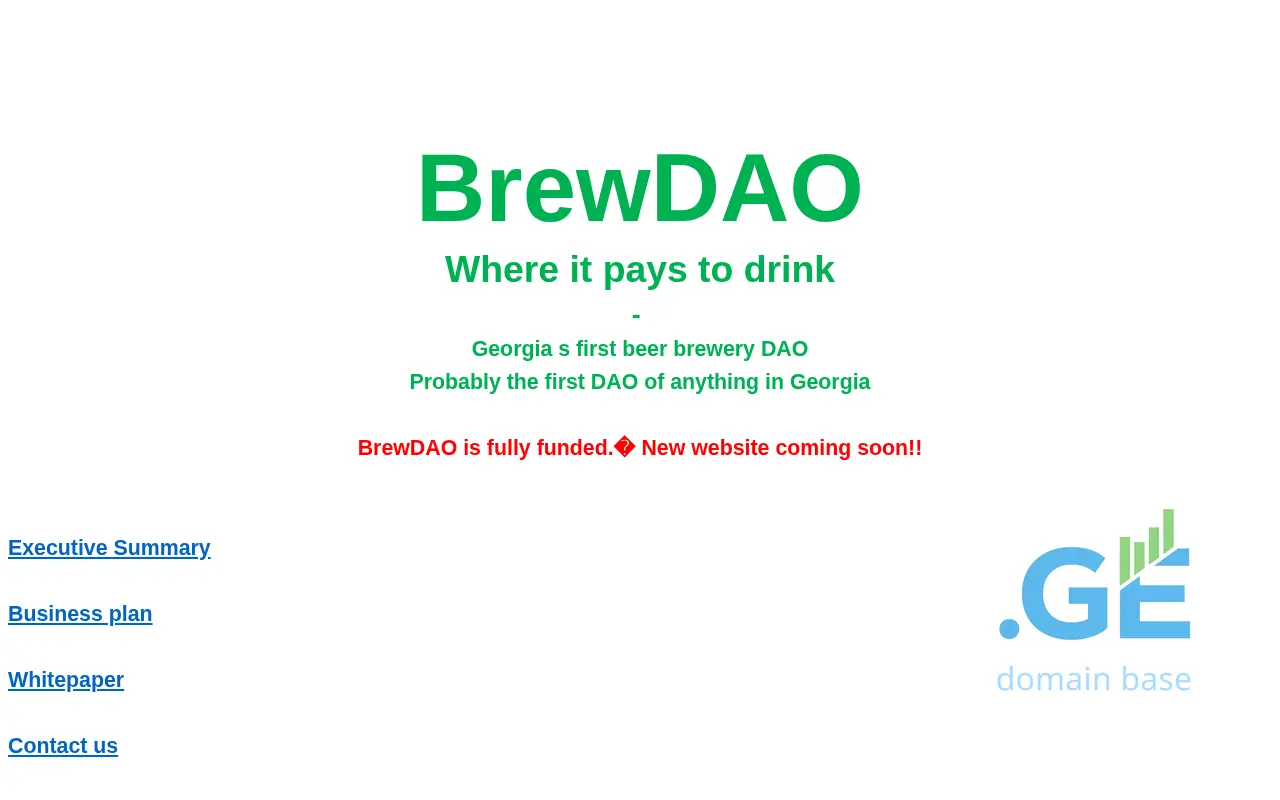 Screenshot of the site brewdao.ge