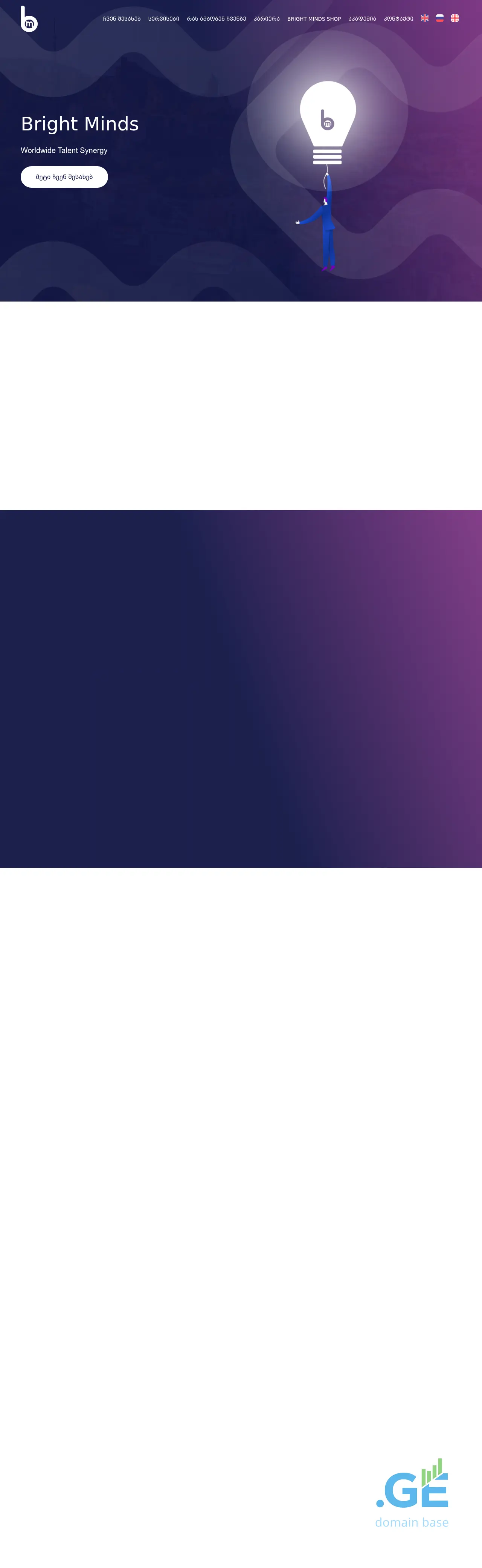 Screenshot of the site brightminds.ge