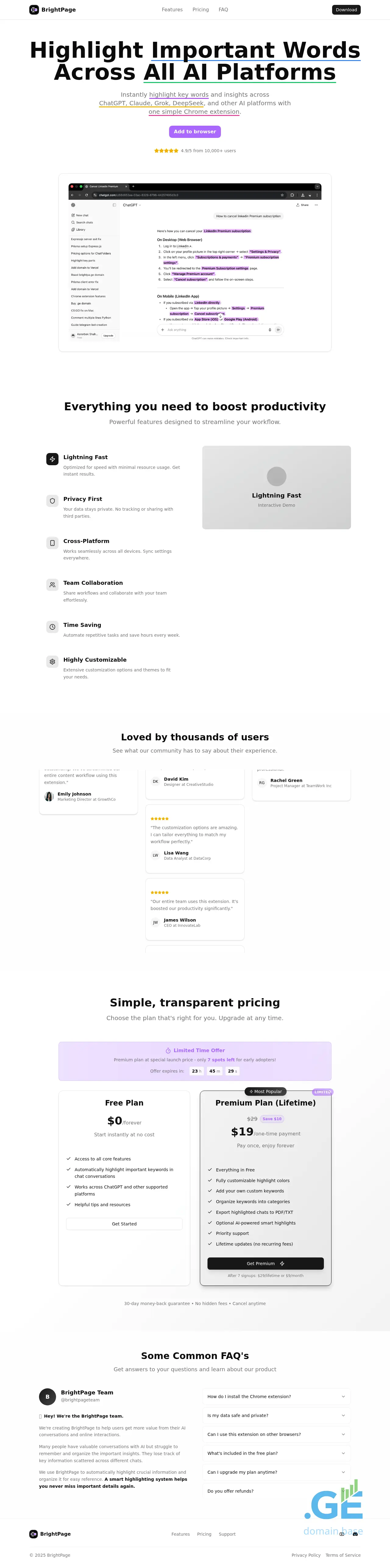 Screenshot of the site brightpa.ge