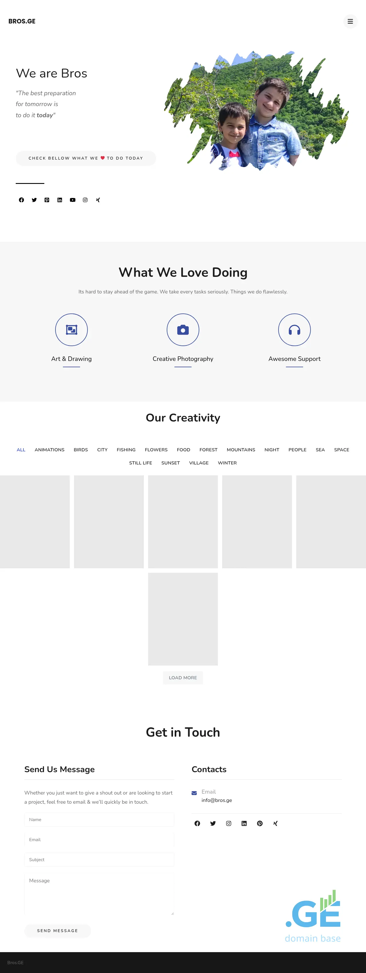 Screenshot of the site bros.ge