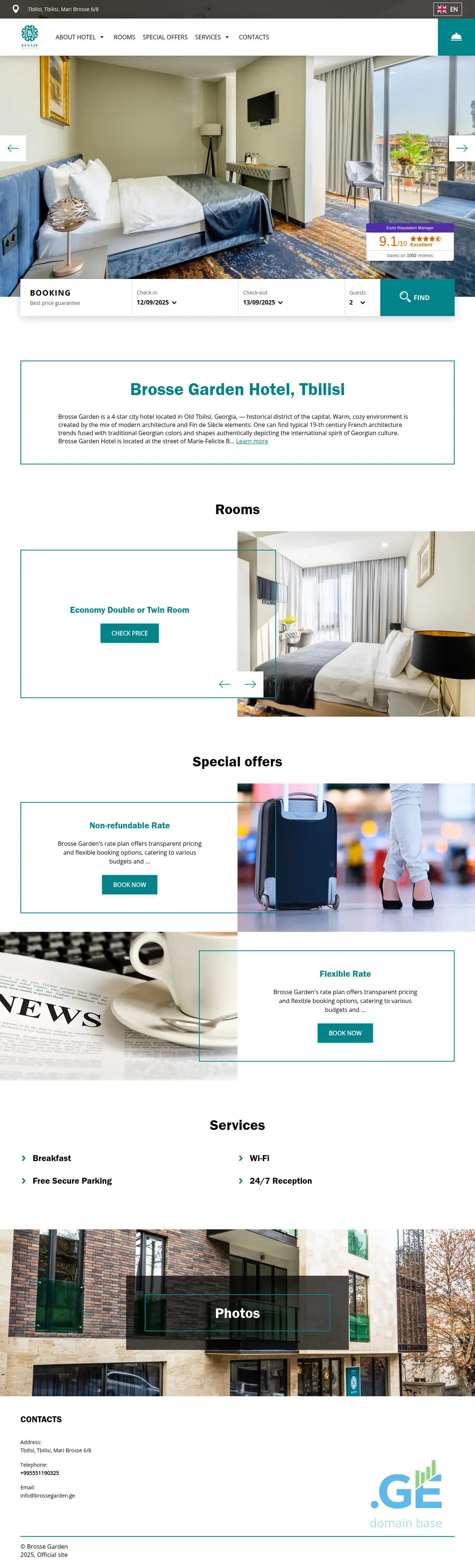 Screenshot of the site brossegarden.ge
