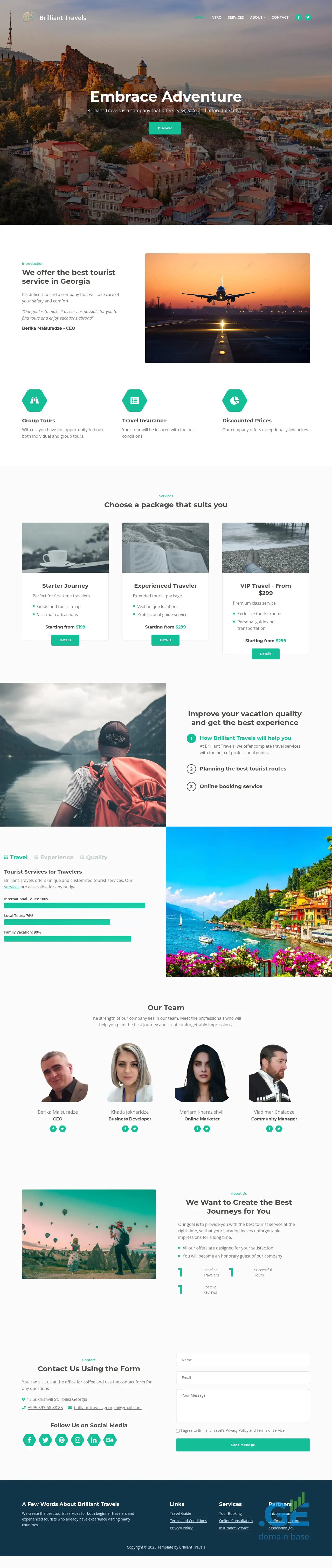 Screenshot of the site btravels.ge