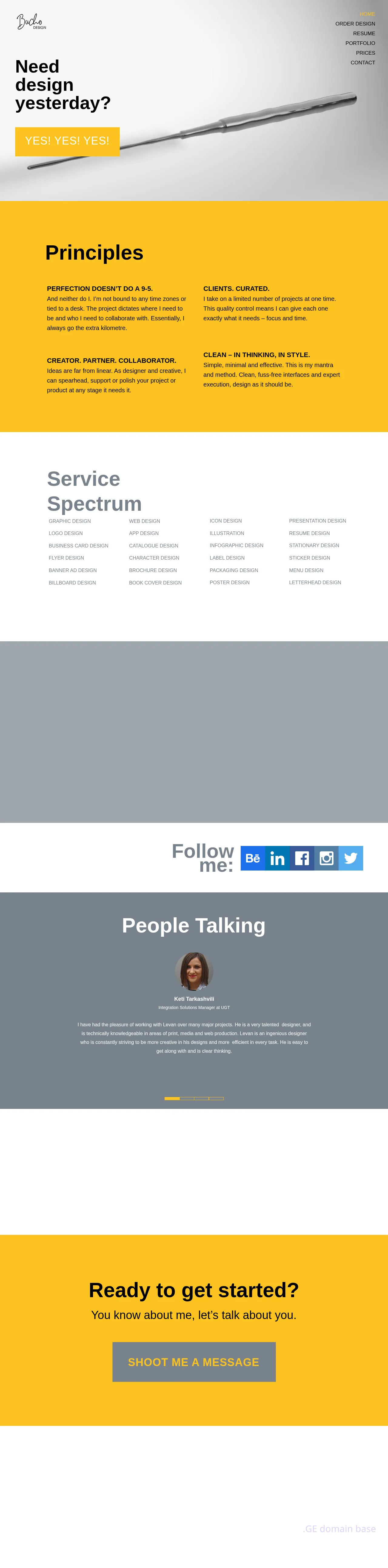 Screenshot of the site bucho.ge