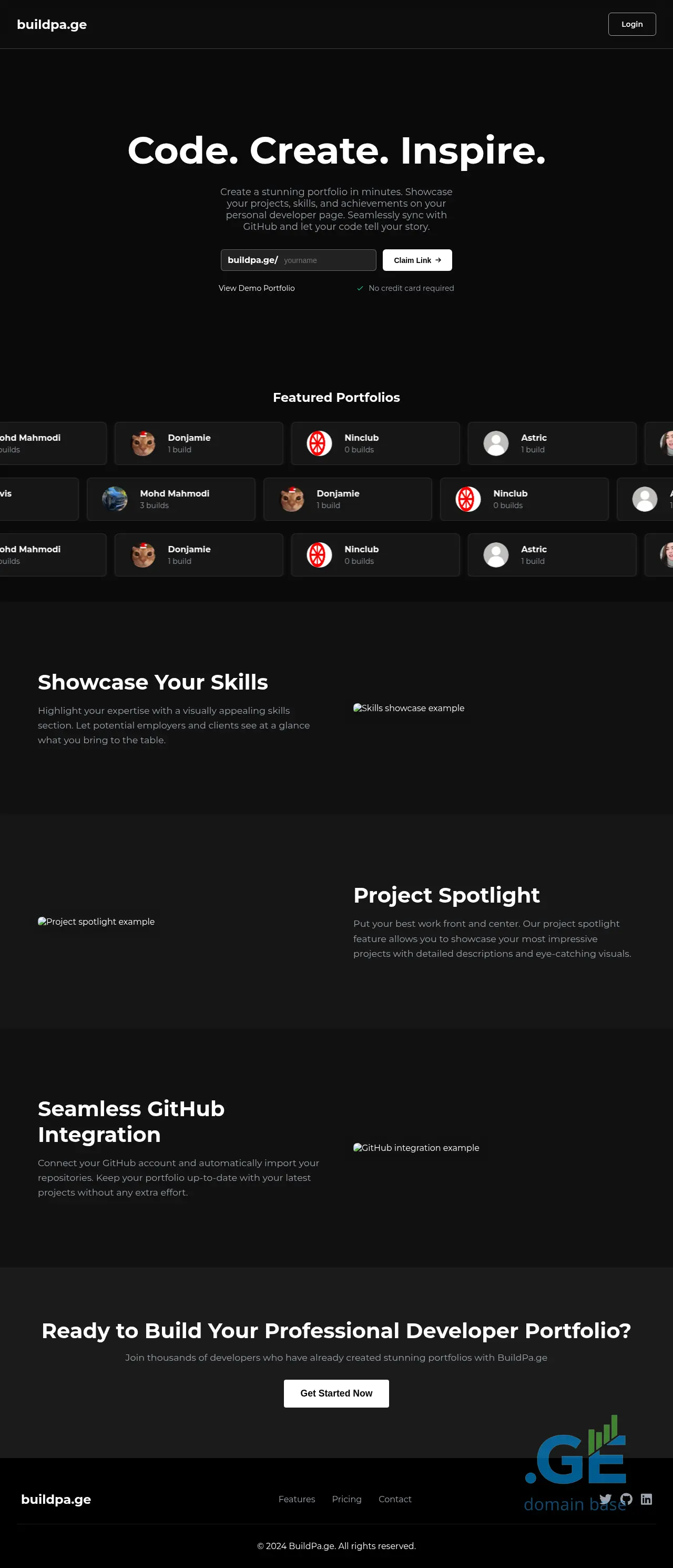 Screenshot of the site buildpa.ge
