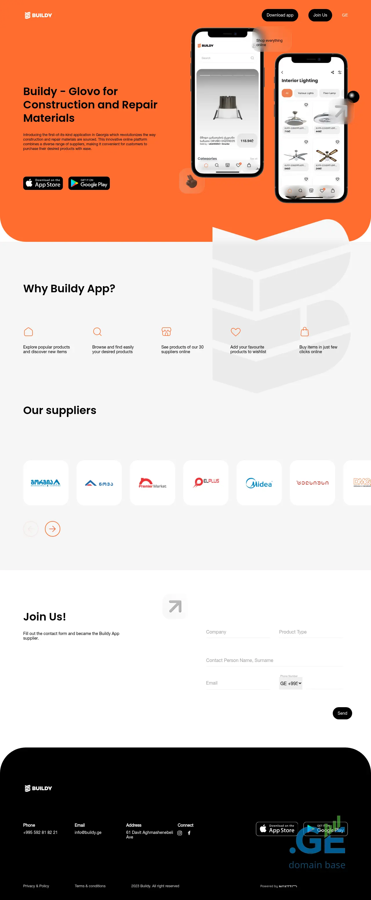Screenshot of the site buildy.ge