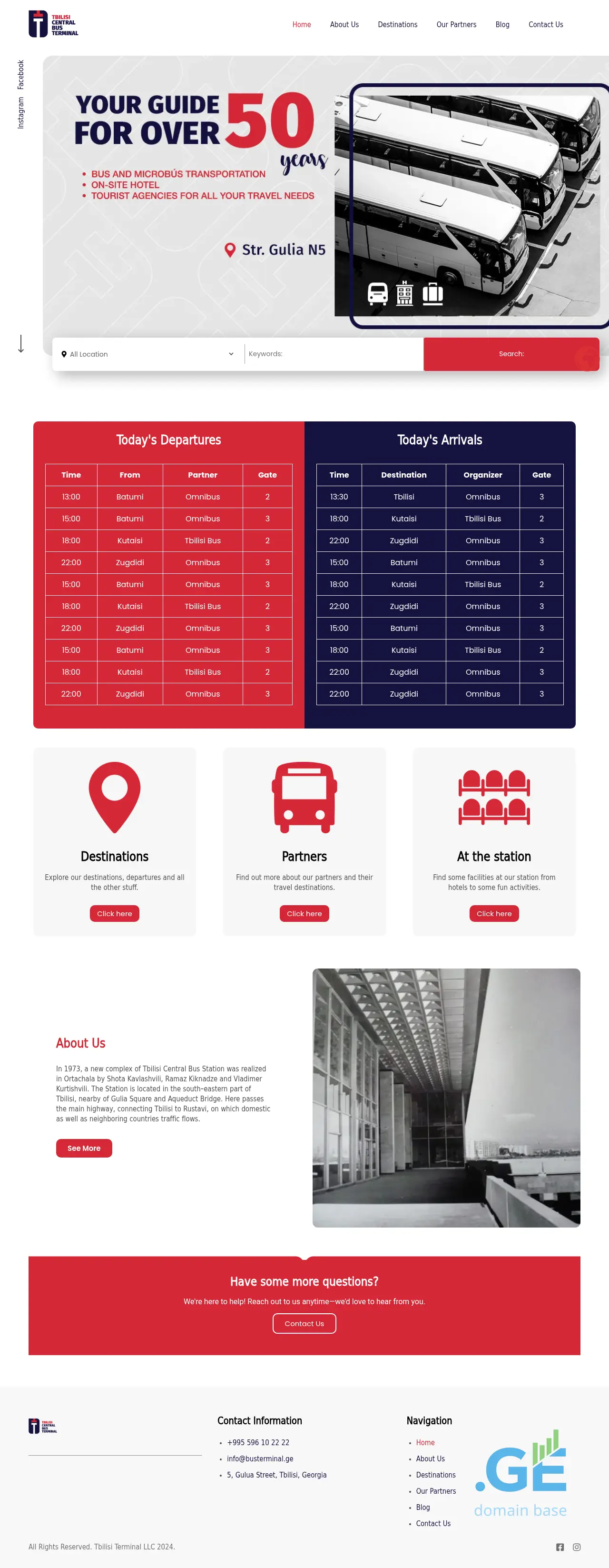 Screenshot of the site busterminal.ge