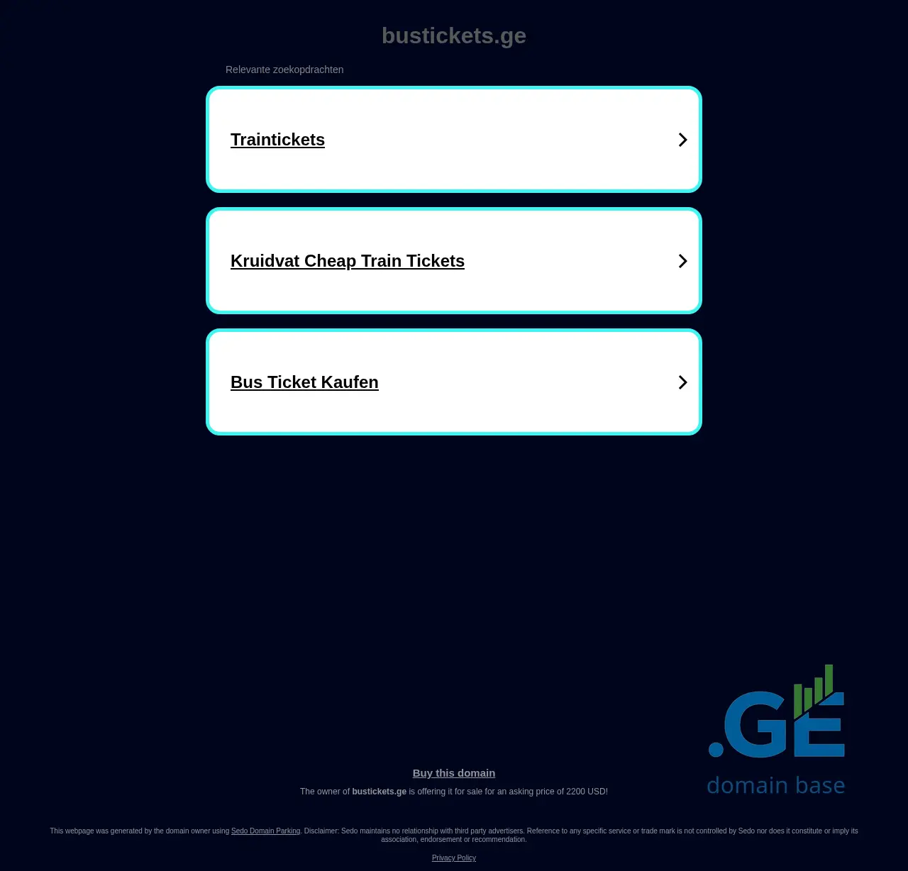 Screenshot of the site bustickets.ge