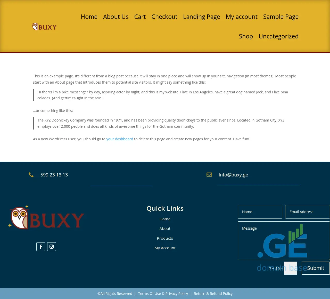 Screenshot of the site buxy.ge