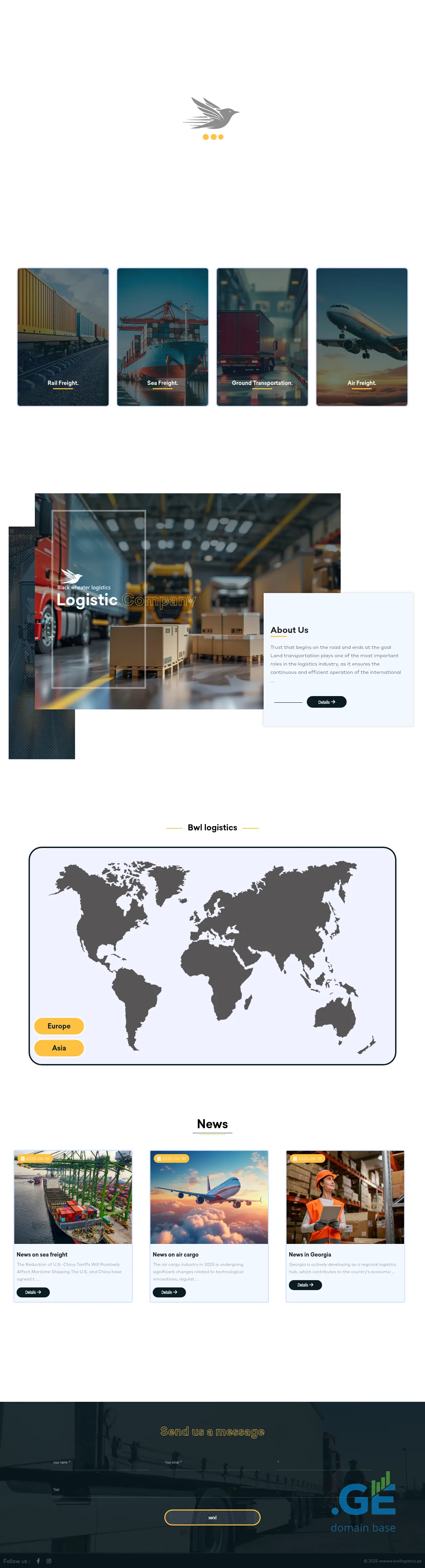 Screenshot of the site bwllogistics.ge