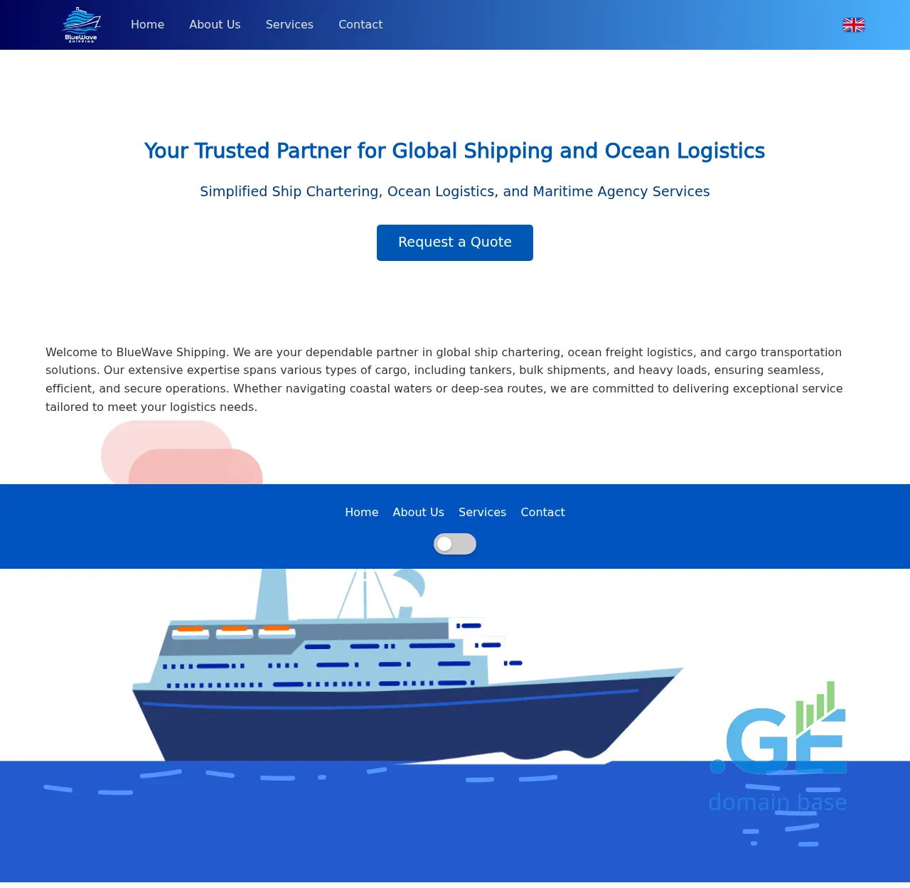 Screenshot of the site bwshipping.ge