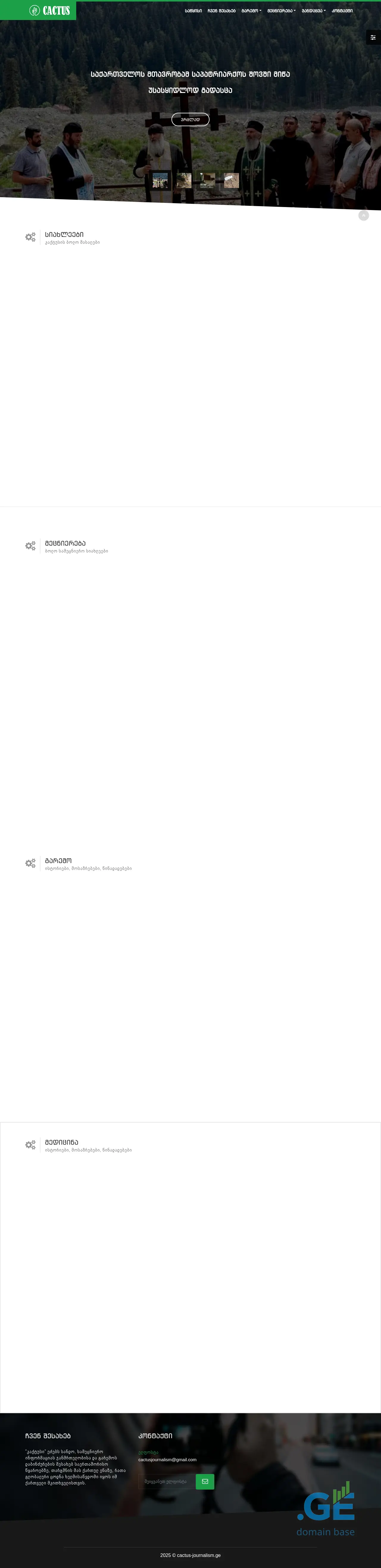 Screenshot of the site cactus-journalism.ge