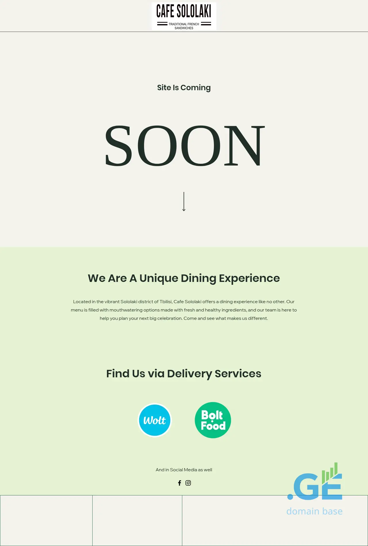 Screenshot of the site cafe-sololaki.ge