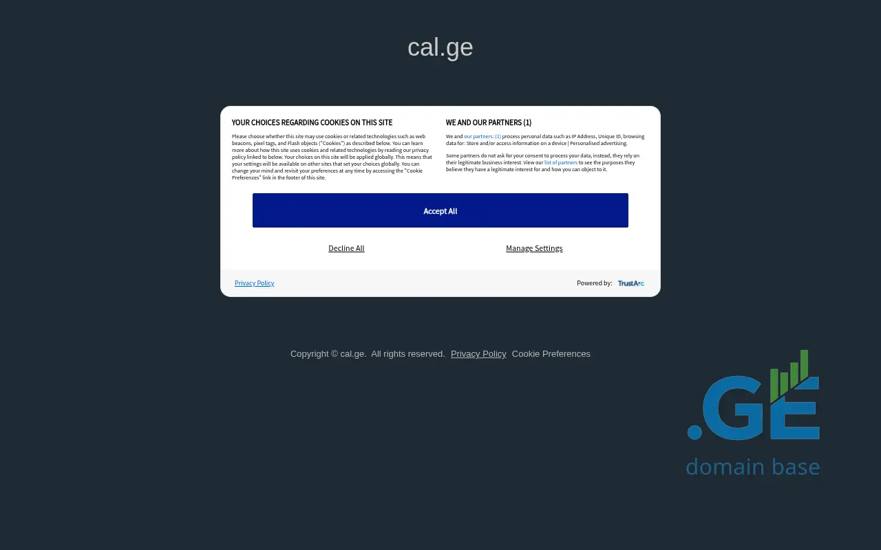 Screenshot of the site cal.ge