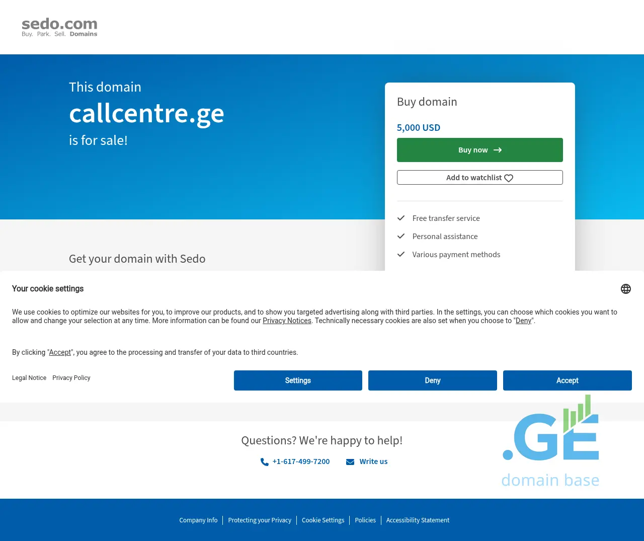 Screenshot of the site callcentre.ge