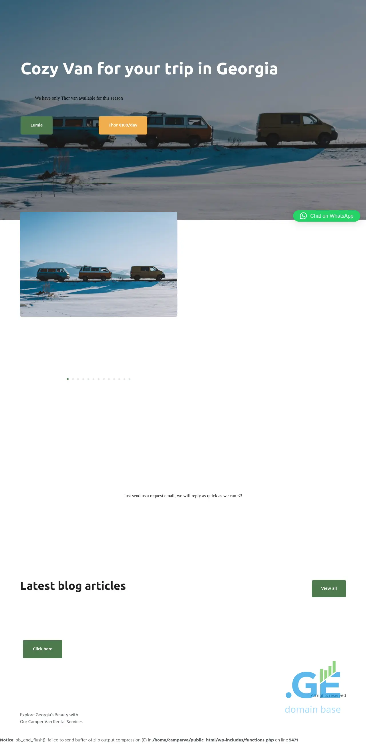 Screenshot of the site campervan.ge