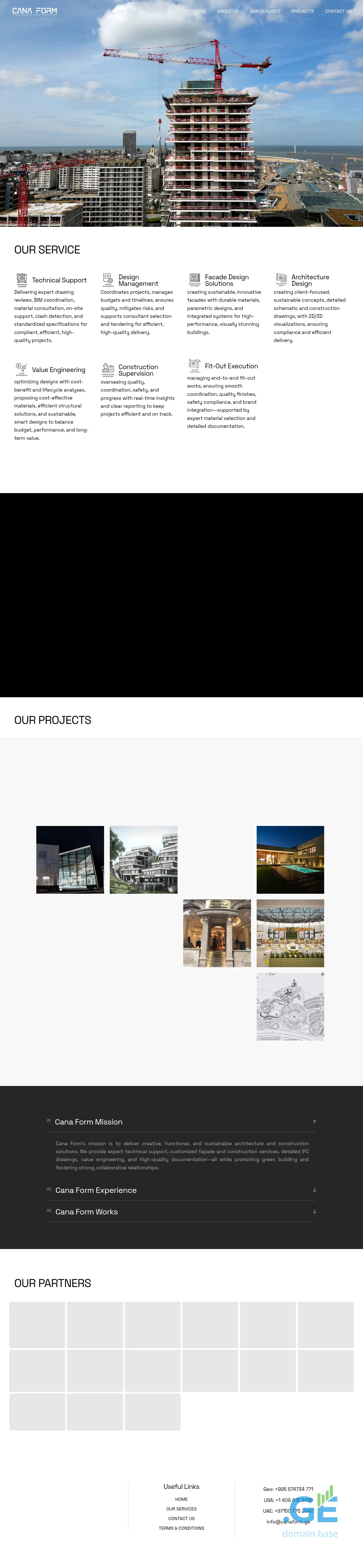 Screenshot of the site canaform.ge