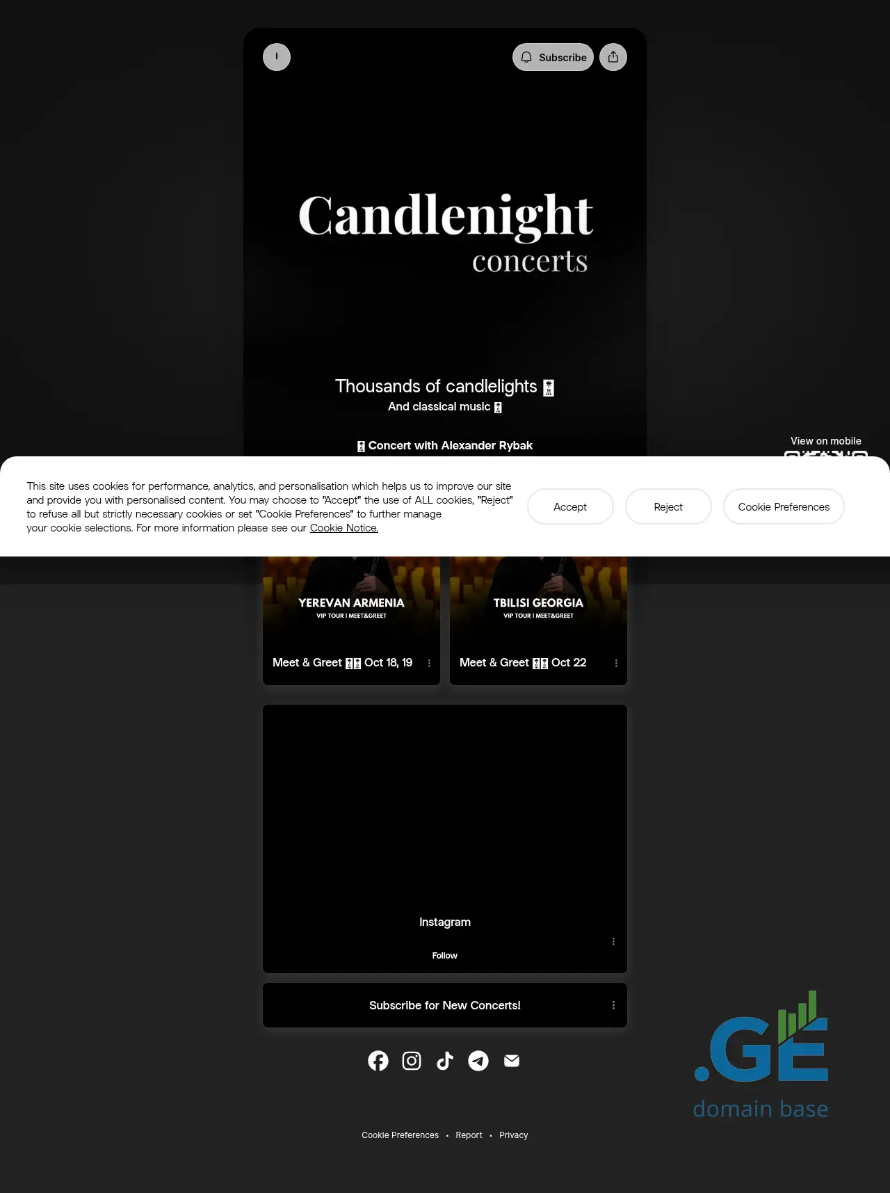 Screenshot of the site candlenight.ge