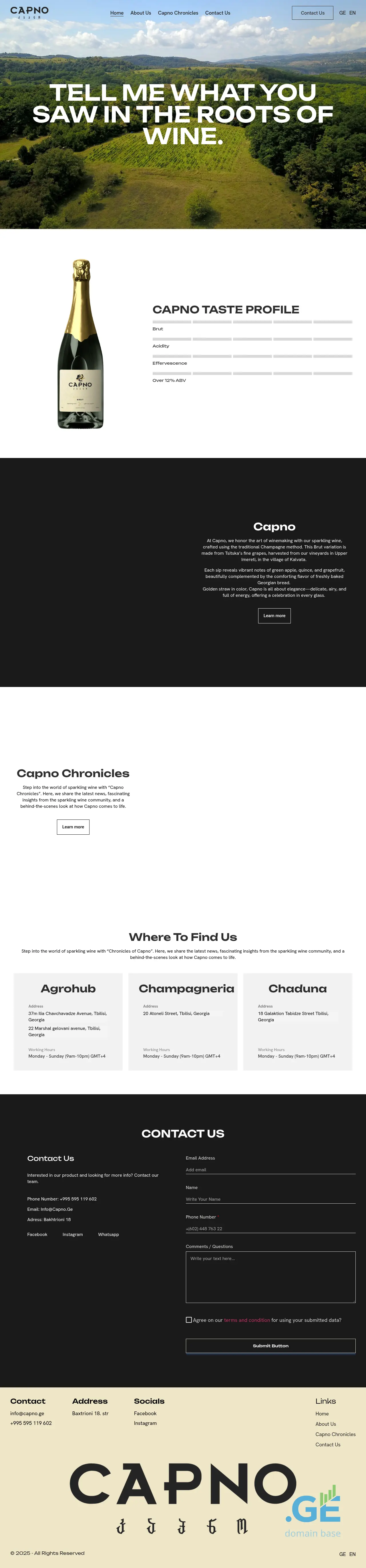 Screenshot of the site capno.ge