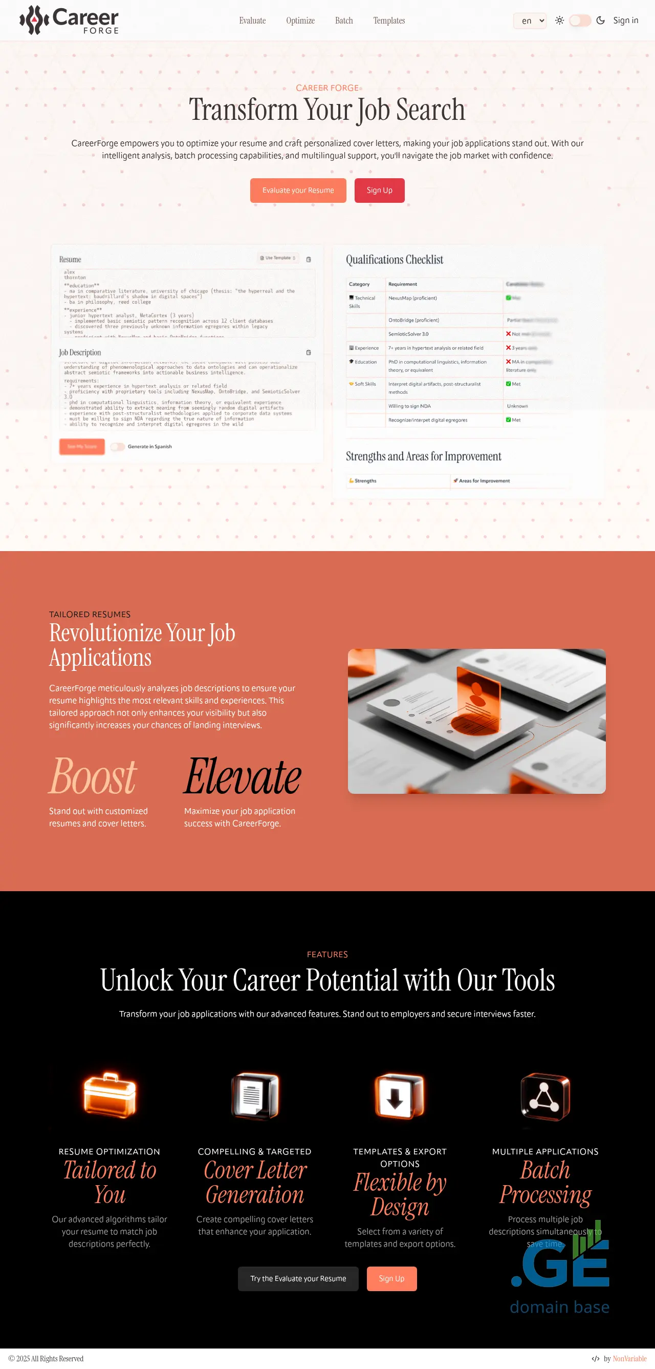 Screenshot of the site careerfor.ge