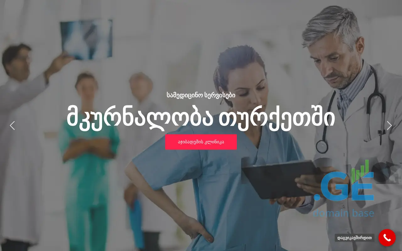 Screenshot of the site caremedi.ge