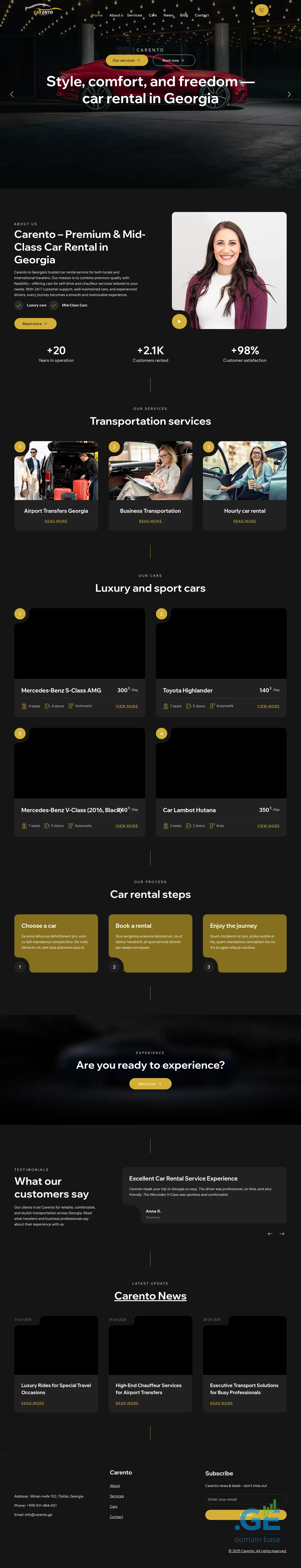 Screenshot of the site carento.ge