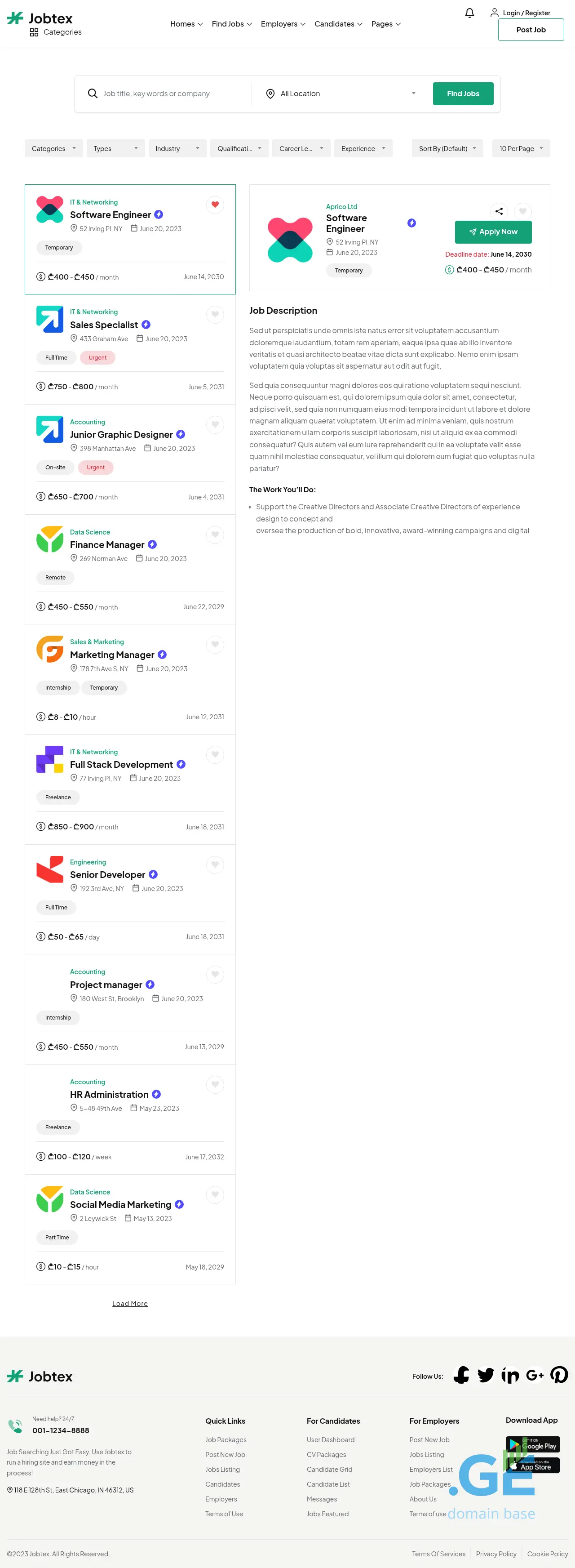 Screenshot of the site cariera.ge