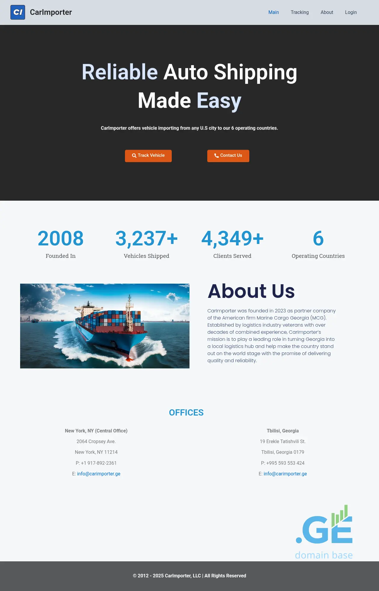 Screenshot of the site carimporter.ge