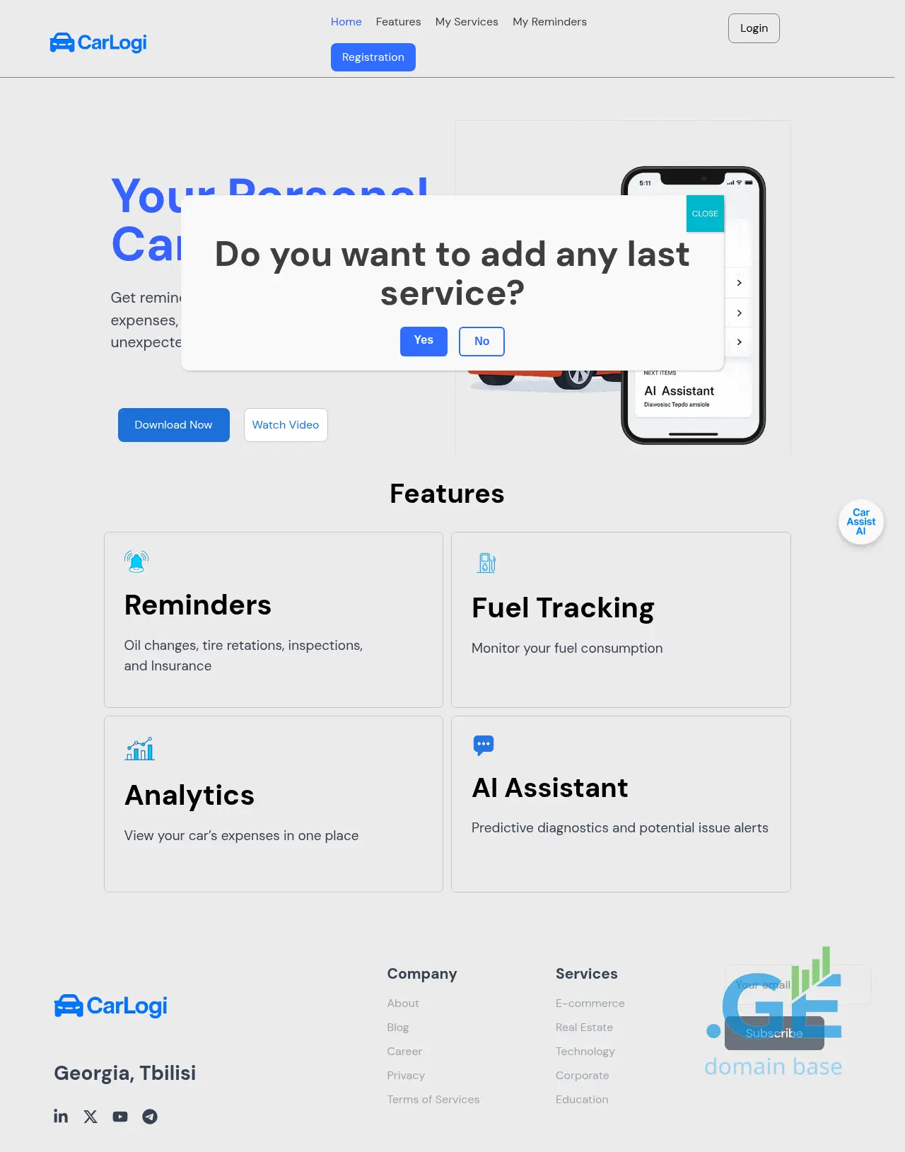 Screenshot of the site carlogi.ge