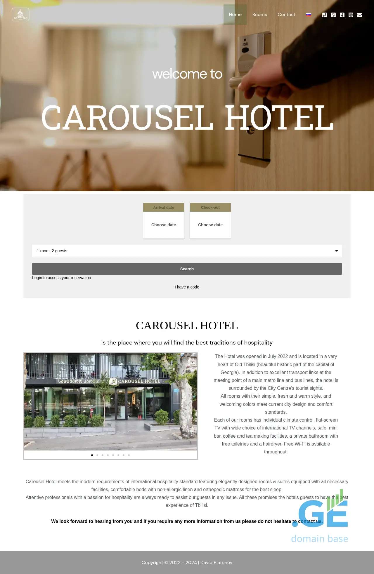 Screenshot of the site carouselhotel.ge