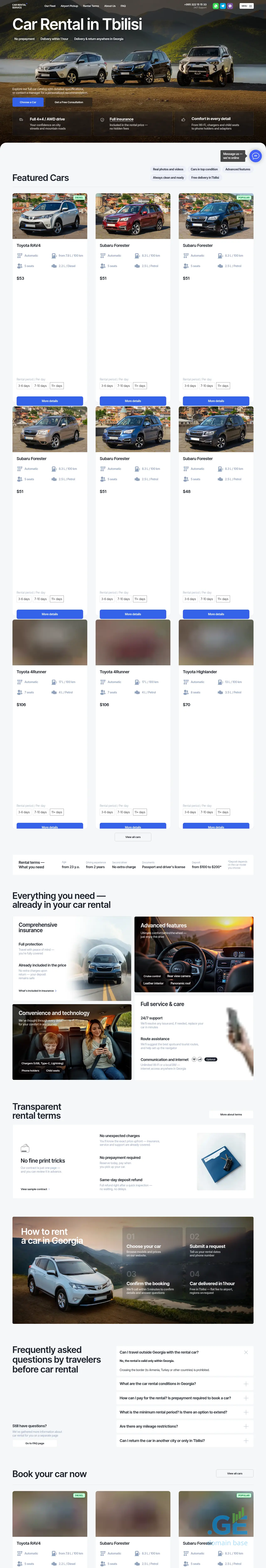 Screenshot of the site carrentalservice.ge