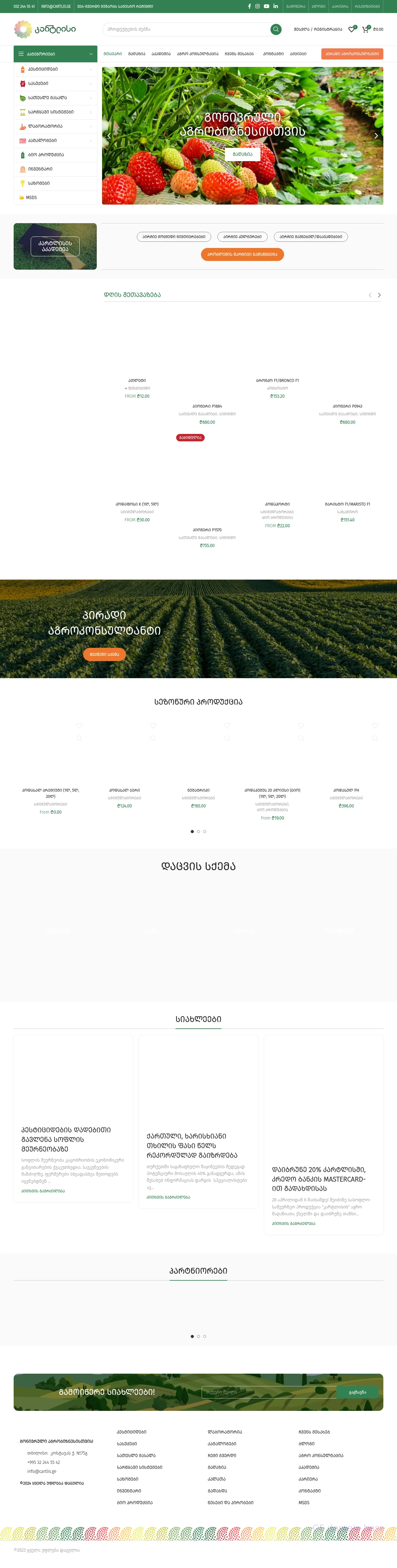 Screenshot of the site cartlis.ge