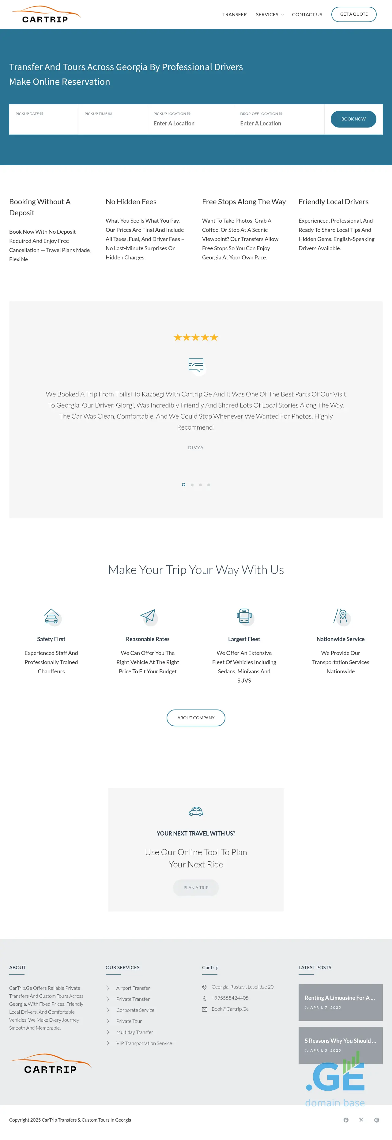 Screenshot of the site cartrip.ge