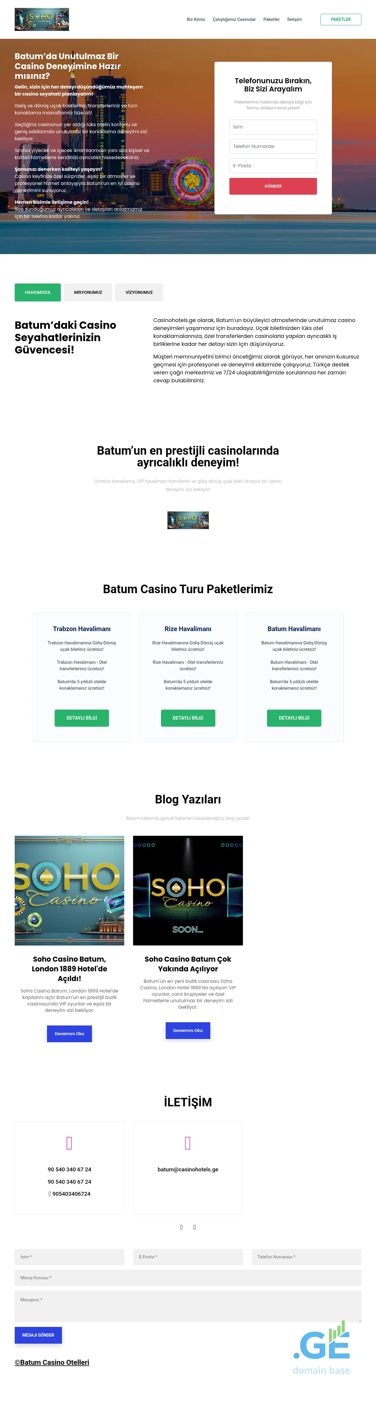 Screenshot of the site casinohotels.ge