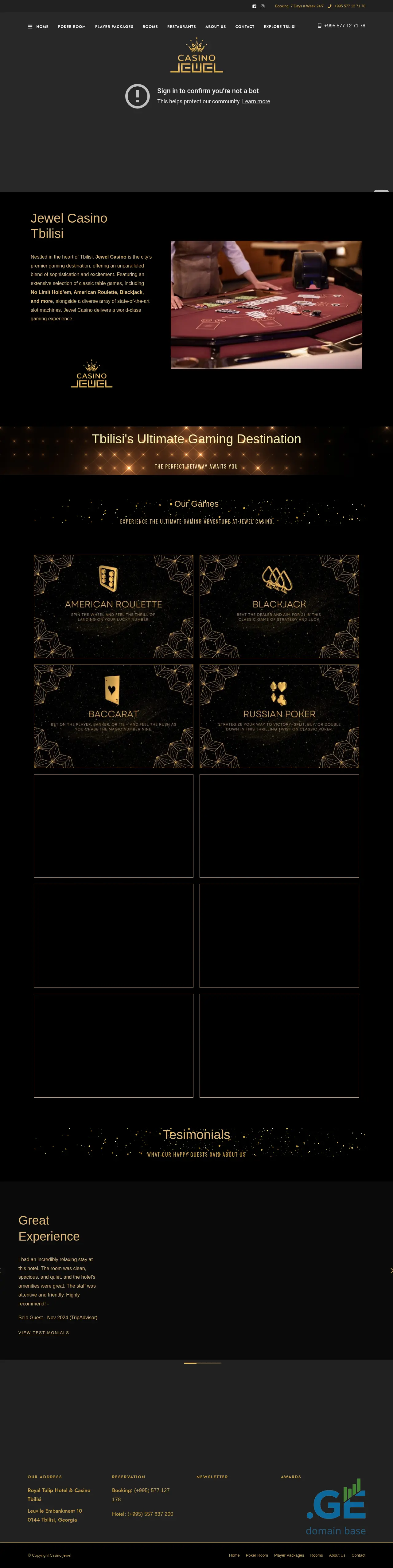 Screenshot of the site casinojewel.ge