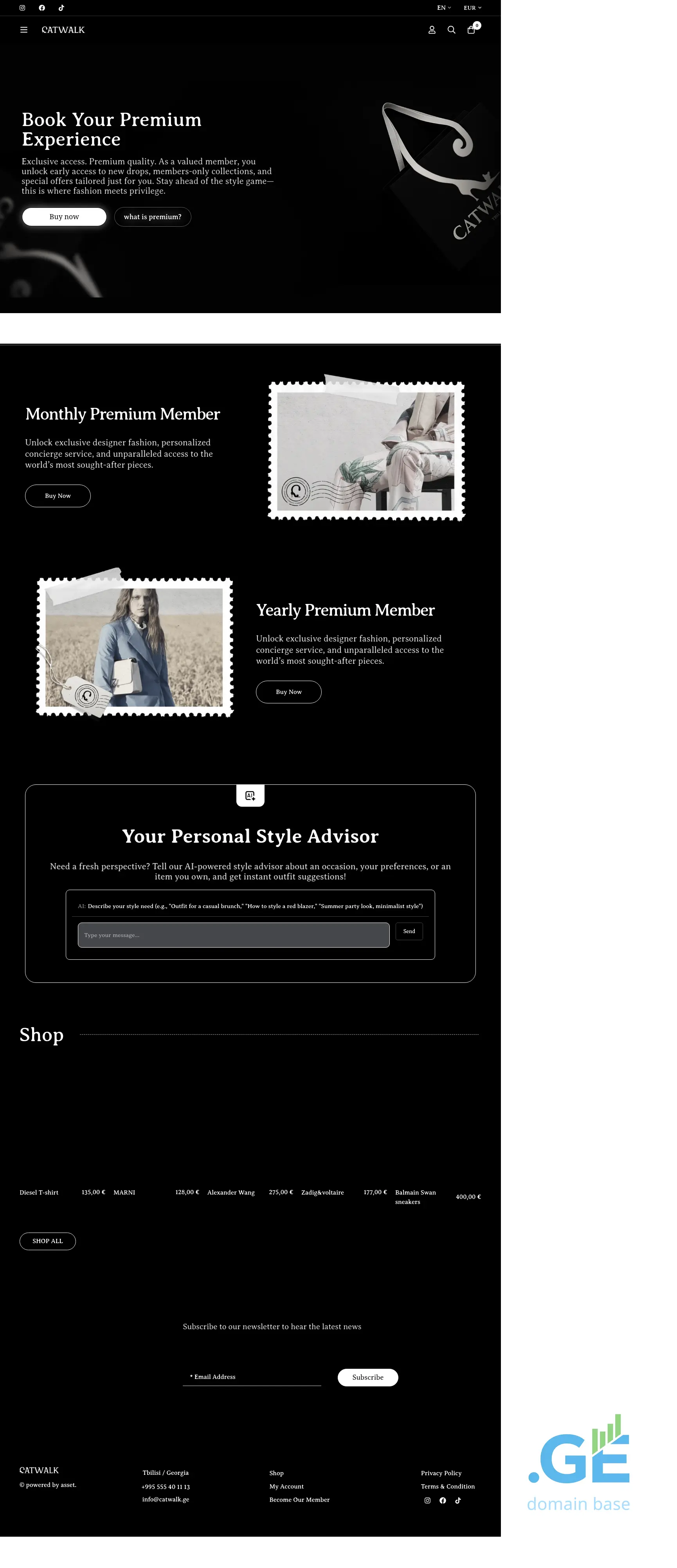 Screenshot of the site catwalk.ge