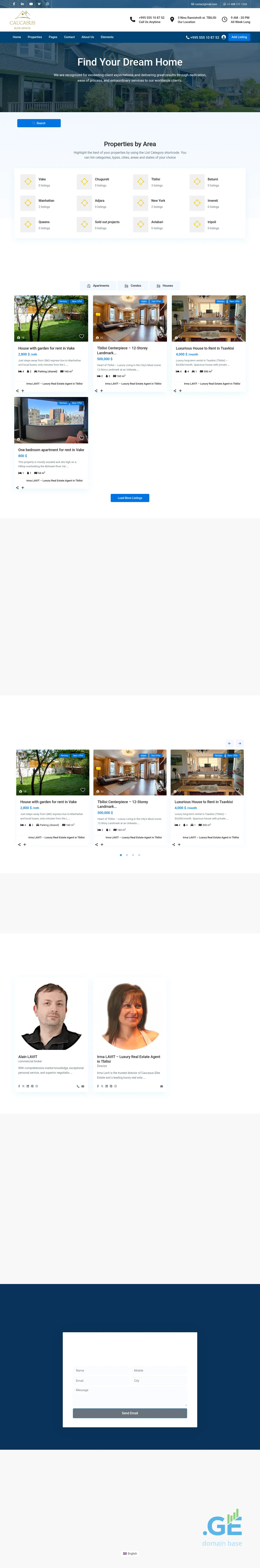 Screenshot of the site caucasusestate.ge
