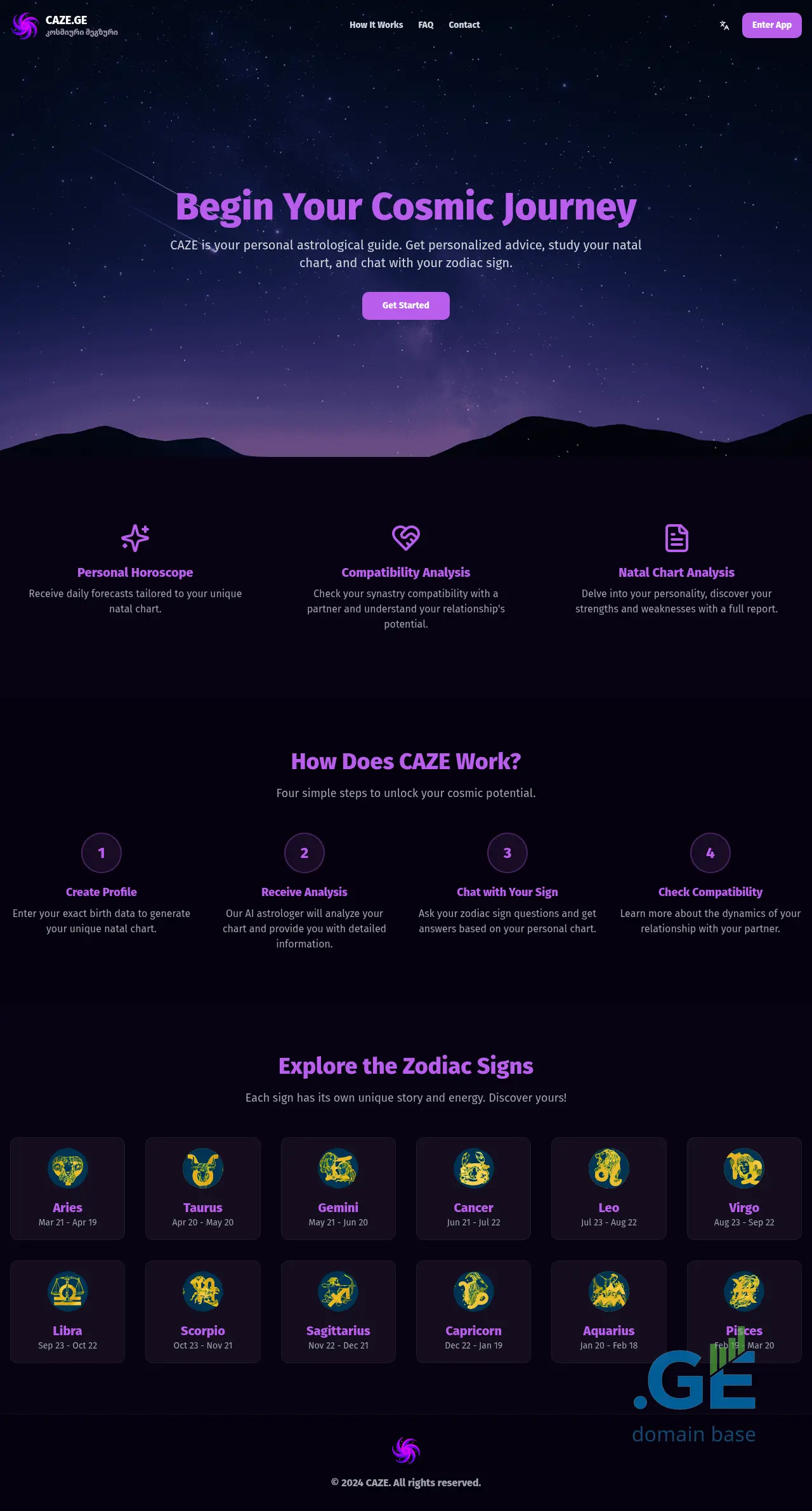 Screenshot of the site caze.ge