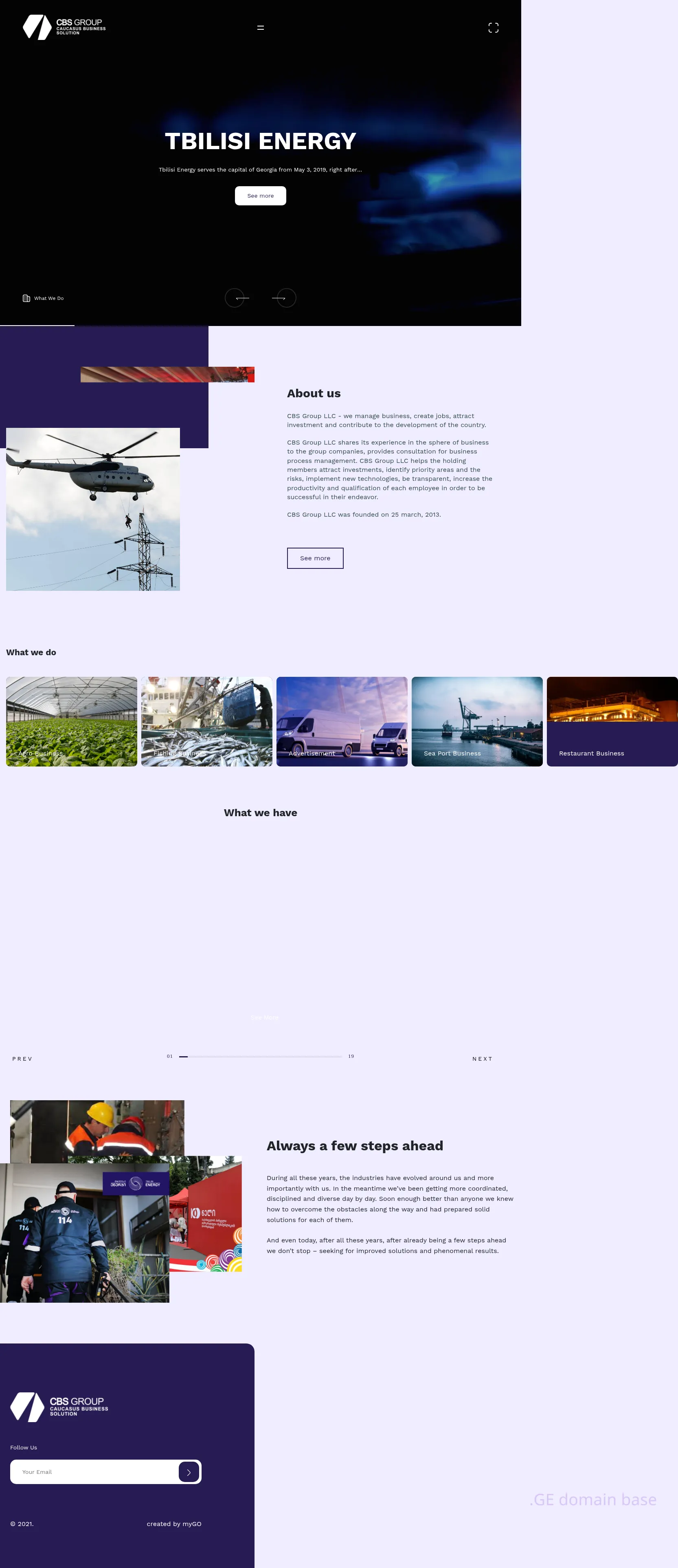 Screenshot of the site cbsgroup.ge
