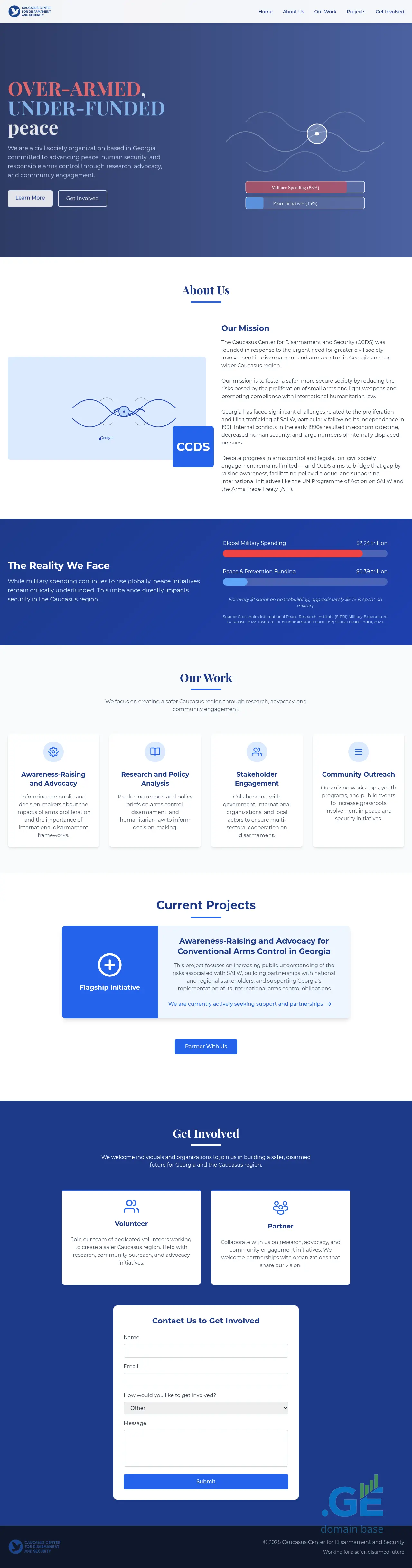 Screenshot of the site ccds.ge