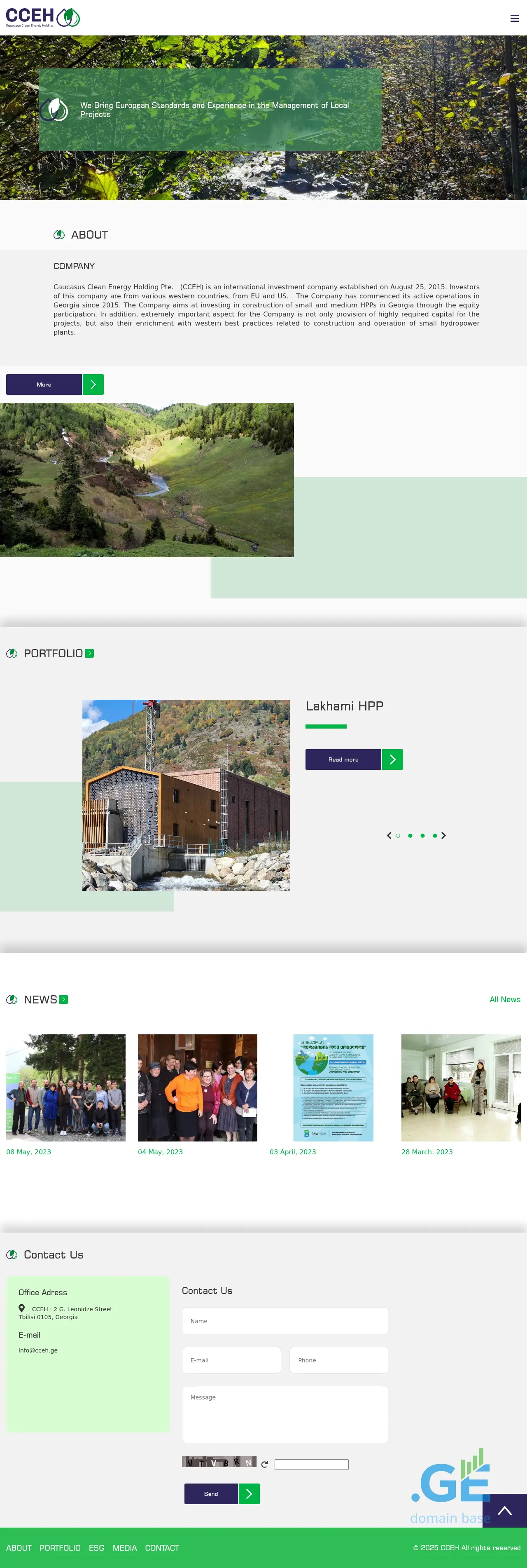 Screenshot of the site cceh.ge