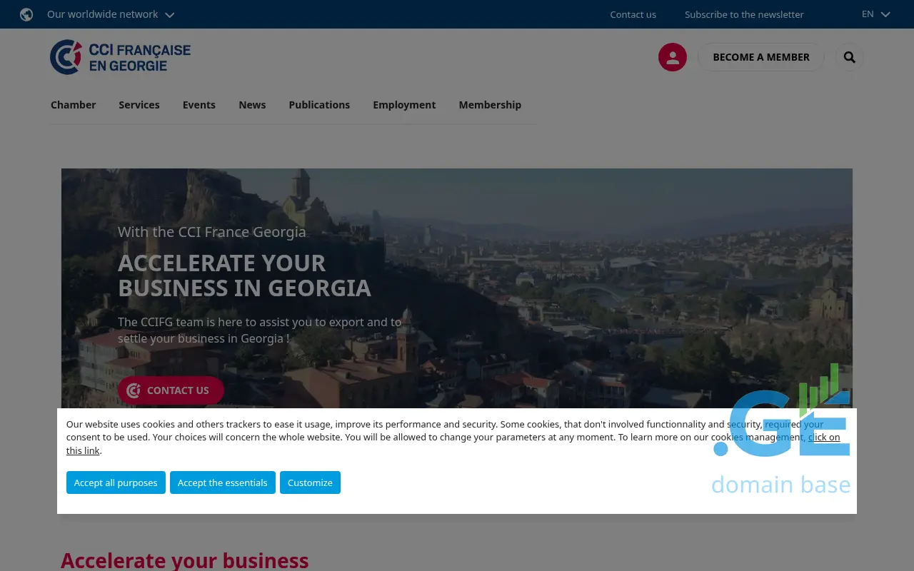 Screenshot of the site ccifg.ge