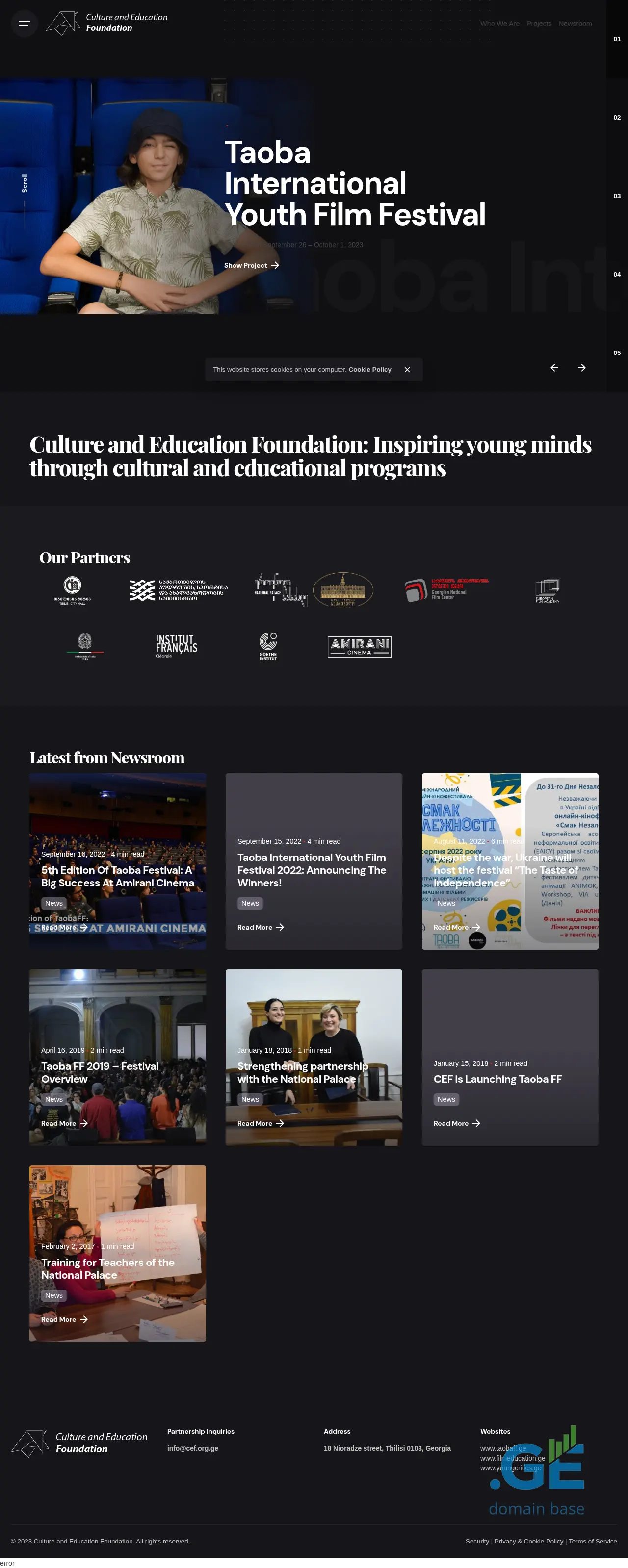 Screenshot of the site cef.org.ge